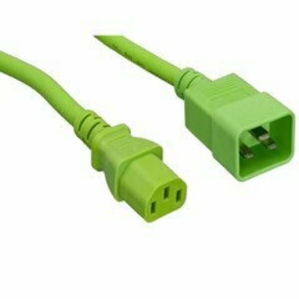 Swe-Tech 3C Server Power Extension Cord, Green, C20 to C13, 14AWG/3C, 15 Amp, 4 foot FWT10W2-04204GN